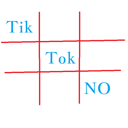 "Tik Tok No" art created by N.A. Ferrell in Microsoft Paint.