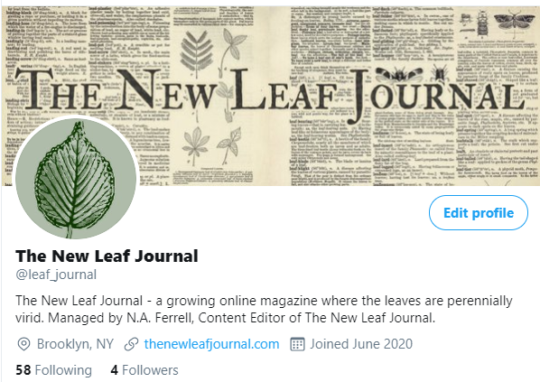 The New Leaf Journal Twitter account.