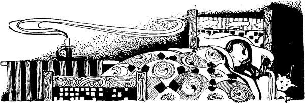 Illustration by Myrtle Sheldon for Robert Louis Stevenson's poem, "Bed in Summer."