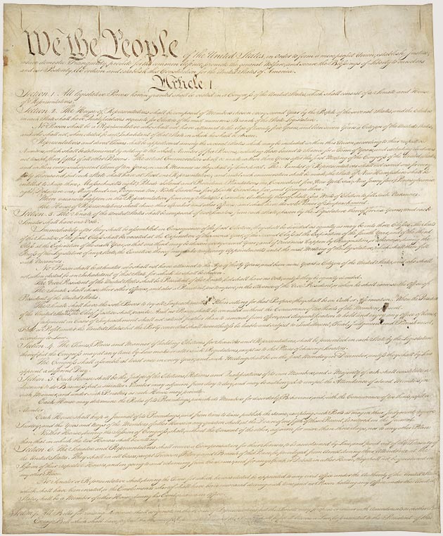The preamble to the U.S. Constitution and the Constitution, retrieved from The National Archives.
