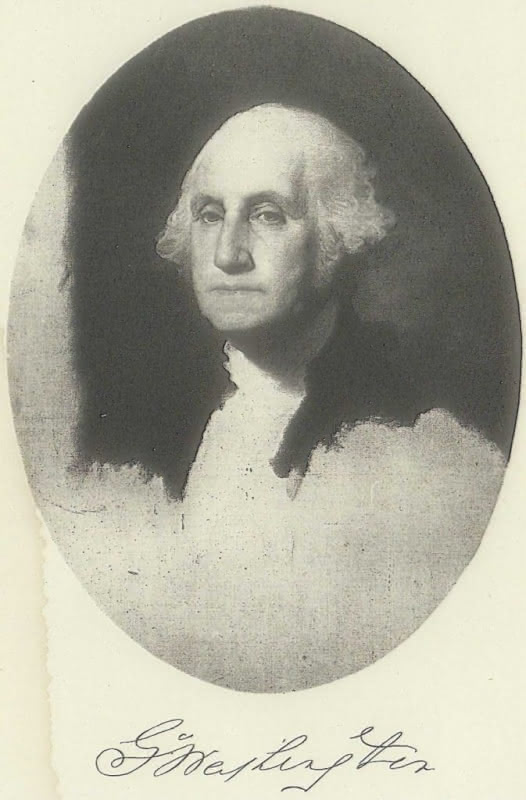 George Washington as pictured in Henry Cabot Lodge's 1899 biography.  George Washington issued the first Thanksgiving Proclamation in 1789.