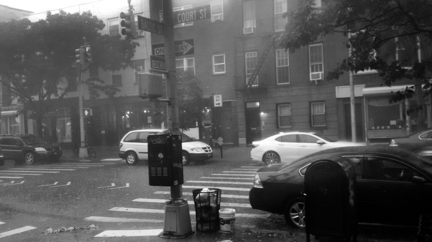 Photo taken near the corner of Court and Baltic Streets in Cobble Hill, Brooklyn, on a very rainy July afternoon.