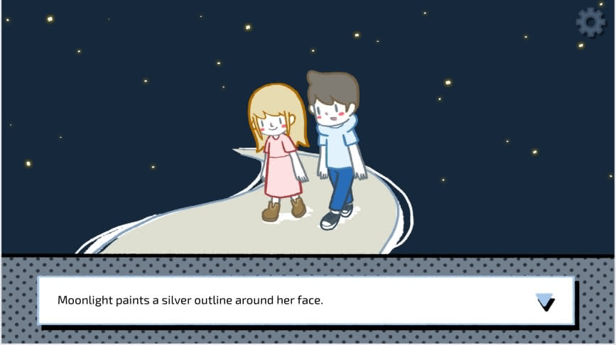 Scene of a date in the LoveChoice visual novel on Steam.