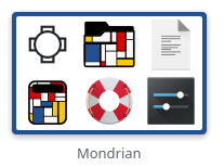 KDE Plasma Mondrian theme icon set.