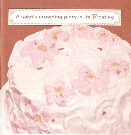 "Cherry Blossom Cake" pictured in "Betty Crocker's Frosting Secrets" (1958).