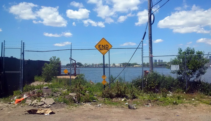 A dead end sign in Red Hook, Brooklyn - photographed by Nicholas A. Ferrell.