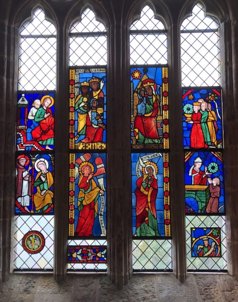 Photo of church stained glass windows taken by Mark Caserta.