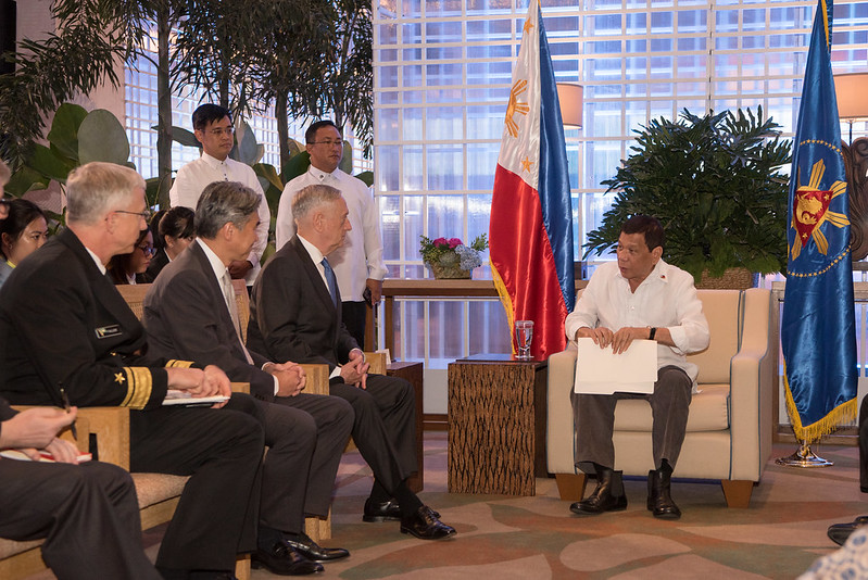 President Rodrigo Duterte meeting with representatives of the U.S. Defense and State Departments in 2017 - "171024-D-SV709-563" by U.S. Secretary of Defense is licensed under CC BY 2.0 