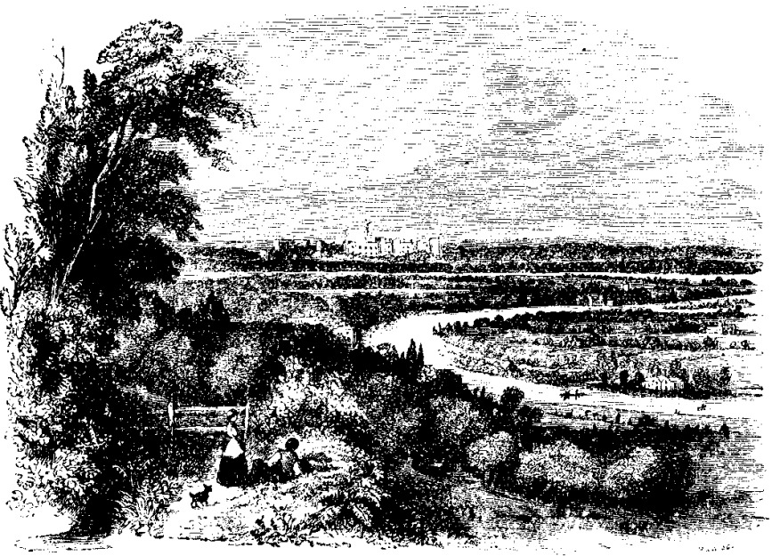 Etching of Cooper's Hill in London in the May 1875 issue of The Nursery magazine.