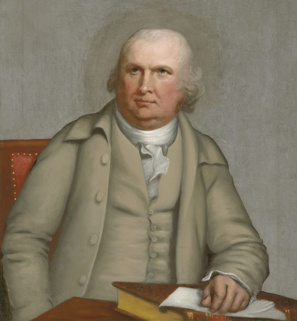 Painting of Robert Morris by Robert Edge Pine (1720-1788).  Cropped for this article.  Courtesy of the National Portrait Gallery.  Public Domain.