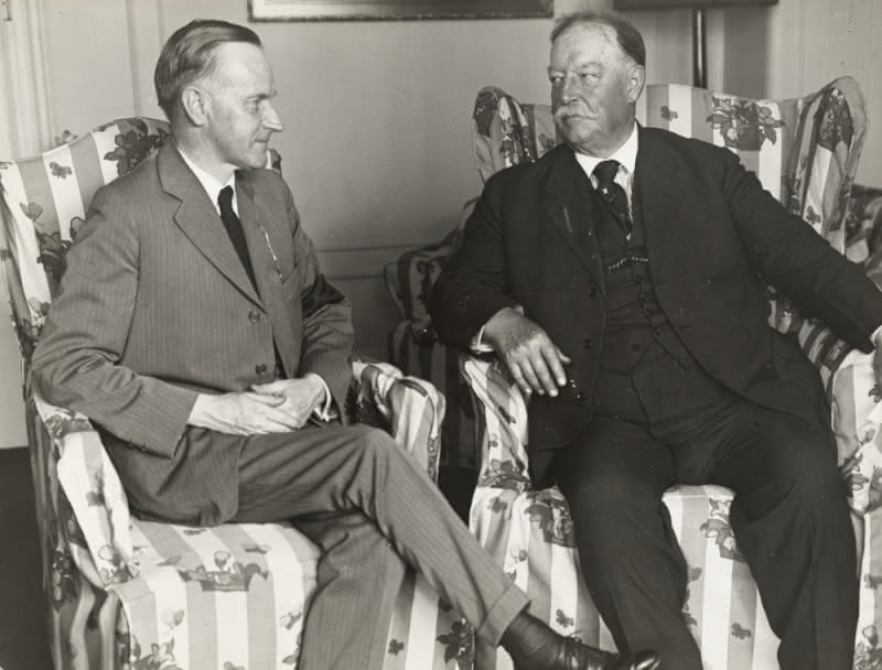 Then-President Calvin Coolidge with Supreme Court Justice William Howard Taft