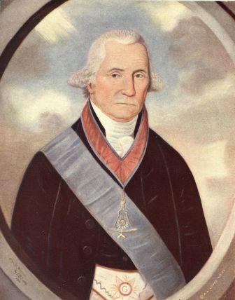 Masonic portrait of George Washington, completed in September 1793.