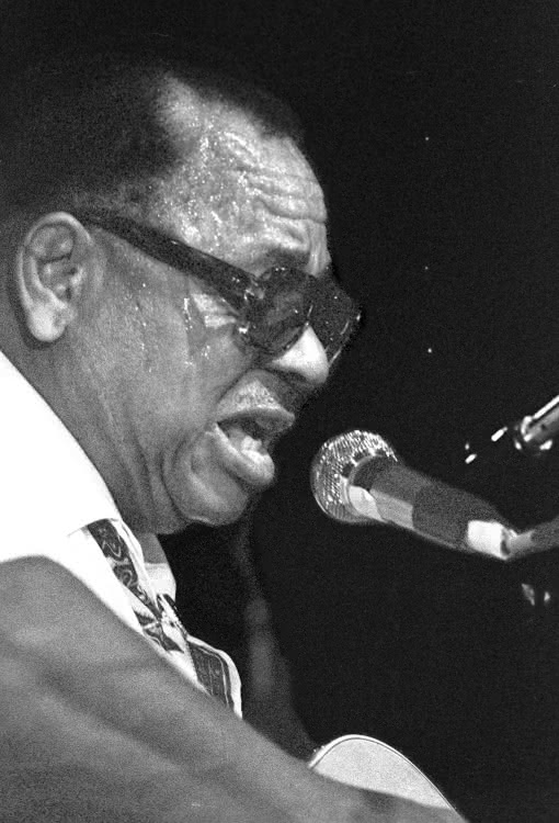 1971 photo of blues legend Big Joe Williams performing.