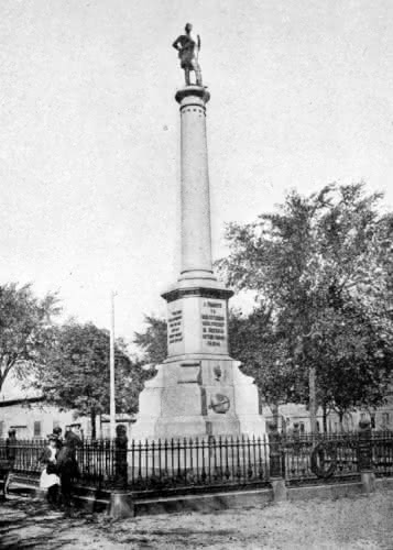 Pre-1908 image of Soldier's Monument in Union Park in Chelsea, Ma.