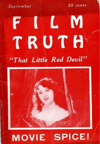 Cover of the September 1920 issue of Film Truth Magazine with thetext "That Little Red Devil" above a picture of an actress.