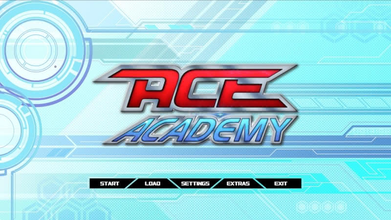 Title screen for the ACE Academy visual novel.