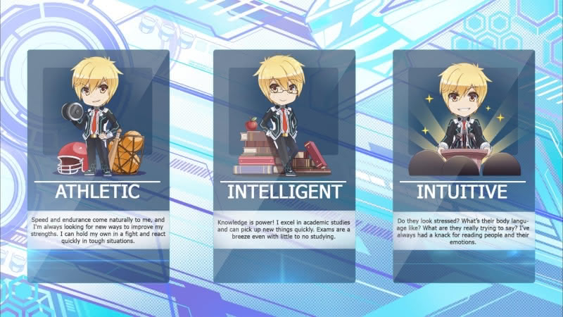 Attribute selection screen in ACE Academy.