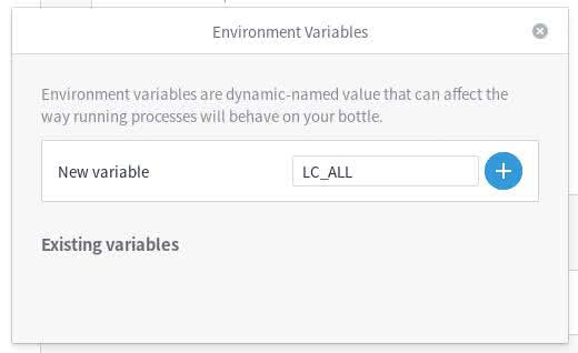 Setting the LC_ALL environment variable in Bottles for Linux.