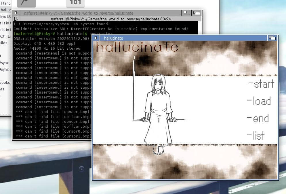 Running visual novel on Linux with onscripter.