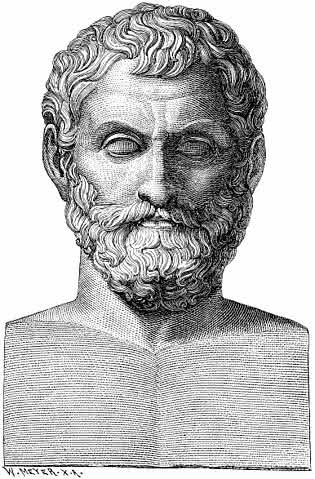 An etching of the pre-Socratic Greek philosopher, Thales.