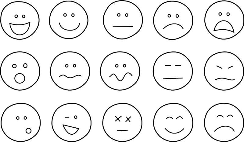 A collection of public domain black and white emojis submitted to Openclipart.