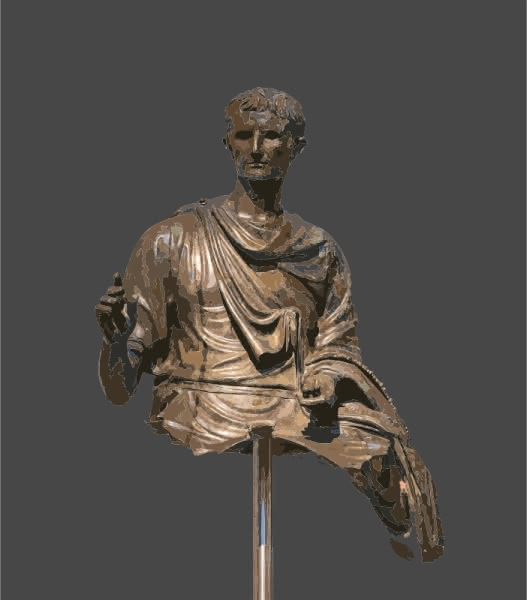 Public Domain Openclipart modification of an image of a statue of Caesar Augustus.