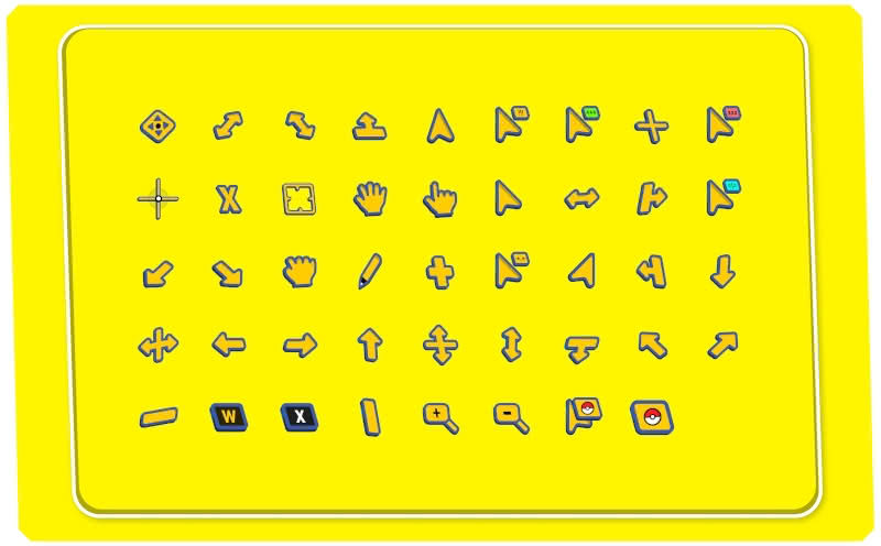 Set of Pokémon-themed cursors created by Kaiz Khatri.