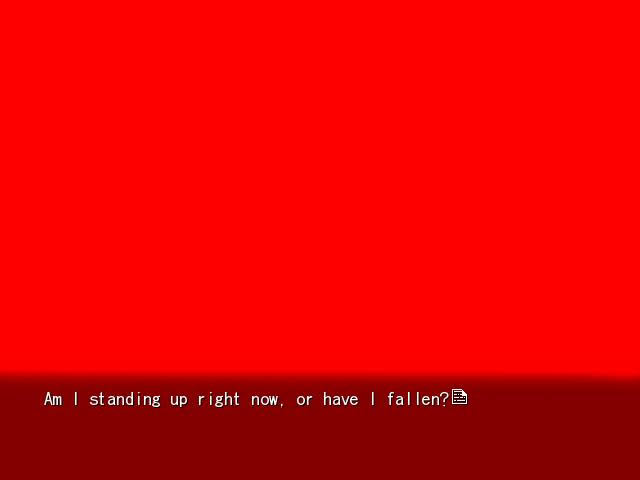 A red background in the Red Shift visual novel.