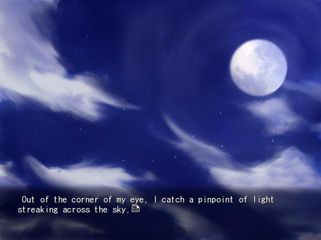 Night sky background in the Red Shift visual novel.