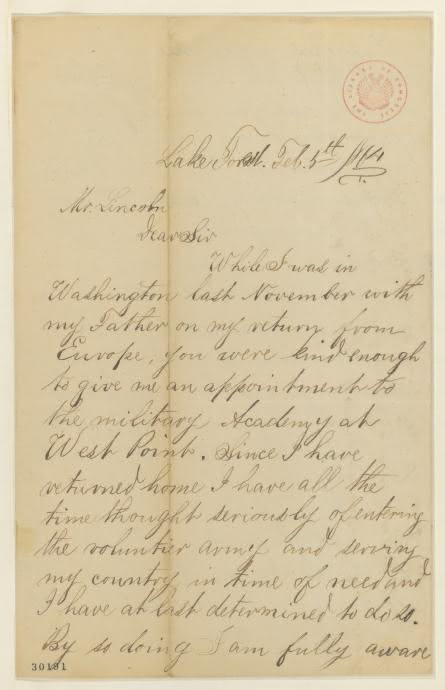 Letter from Frank R. Judd to Abraham Lincoln, dated February 5, 1864.