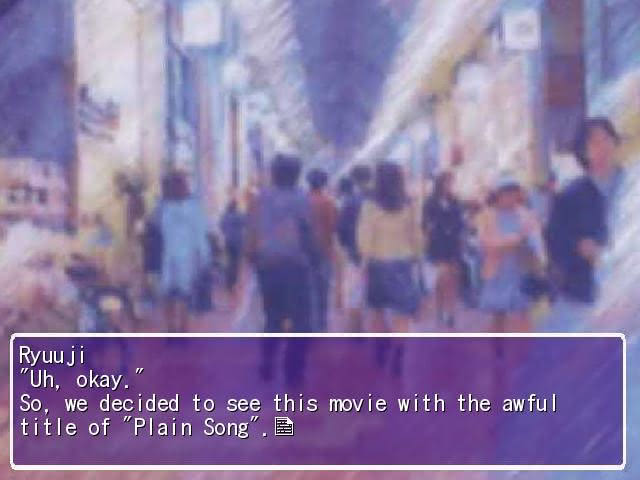 Ryuuji in Plain Song Christmas Special complains about seeing a movie called Plain Song.