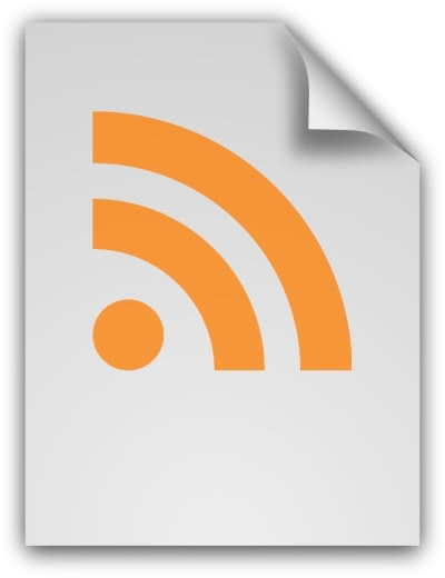 An Openclipart vector image of a piece of paper with an RSS symbole on it.