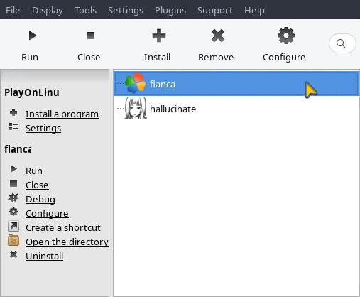 Launching flanca visual novel from shortcut on PlayOnLinux.