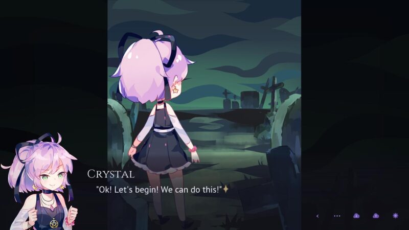 Crystal says she is ready in CG scene showing her back with her facing a graveyard.